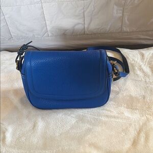 Blue Leather Crossbody Bag